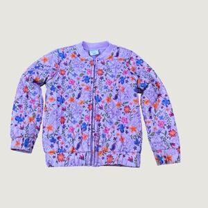 Disney Collection Bomber Jacket Girls Purple Floral Rapunzel SIZE 5/6